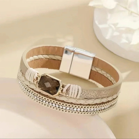 Bohemian Layered Stone Bracelet - Picture 5 of 6